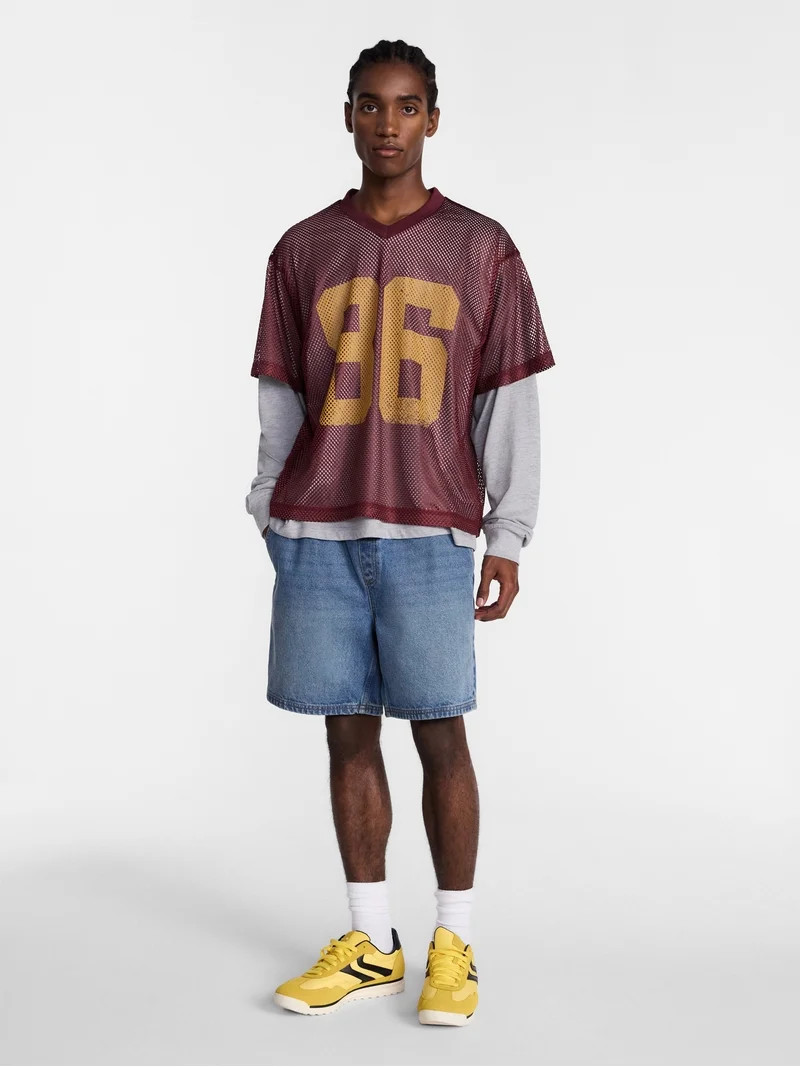 No Boundaries Layered Jersey with Long Sleeves, Men's XS-5XB | Walmart (US)