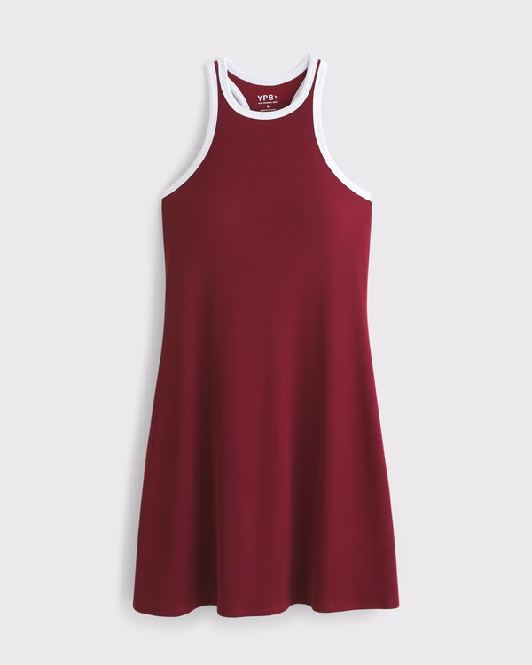 YPB Active Rib High-Neck Mini Dress | Abercrombie & Fitch (US)