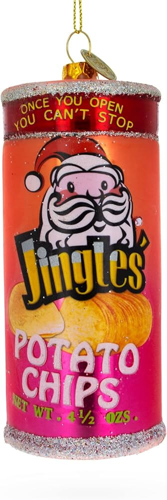 Santa's Snack Delight: Potato Chips Glass Christmas Ornament | Amazon (US)