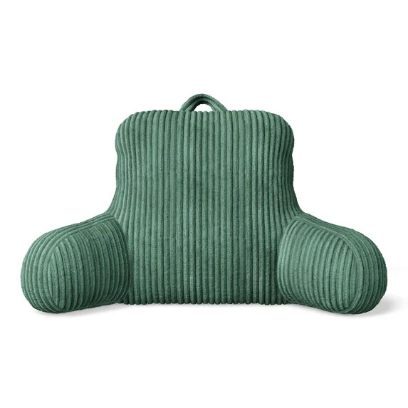Mainstays Kids Ribbed Corduroy Plush Backrest Pillow, Dark Green, 33" x 13" x 25" | Walmart (US)