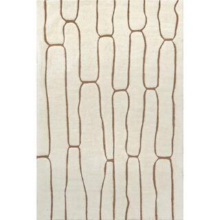 RUGS USA Nazco Abstract New Zealand Wool Cream 8 ft. x 10 ft. Area Rug SVME02A-8010 - The Home De... | The Home Depot