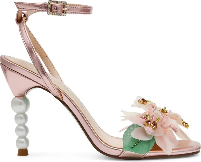 Betsey Johnson Kasie Beade Flower Ankle Strap Sandal (Women) | Nordstrom | Nordstrom
