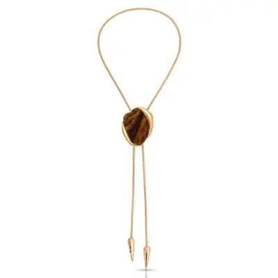 Ettika Tiger's Eye Statement Bolo Necklace in Tigers Eye at Nordstrom | Nordstrom