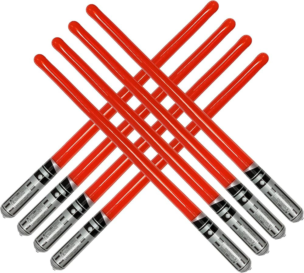 8 Red Inflatable Light Saber Sword Toys | Amazon (US)