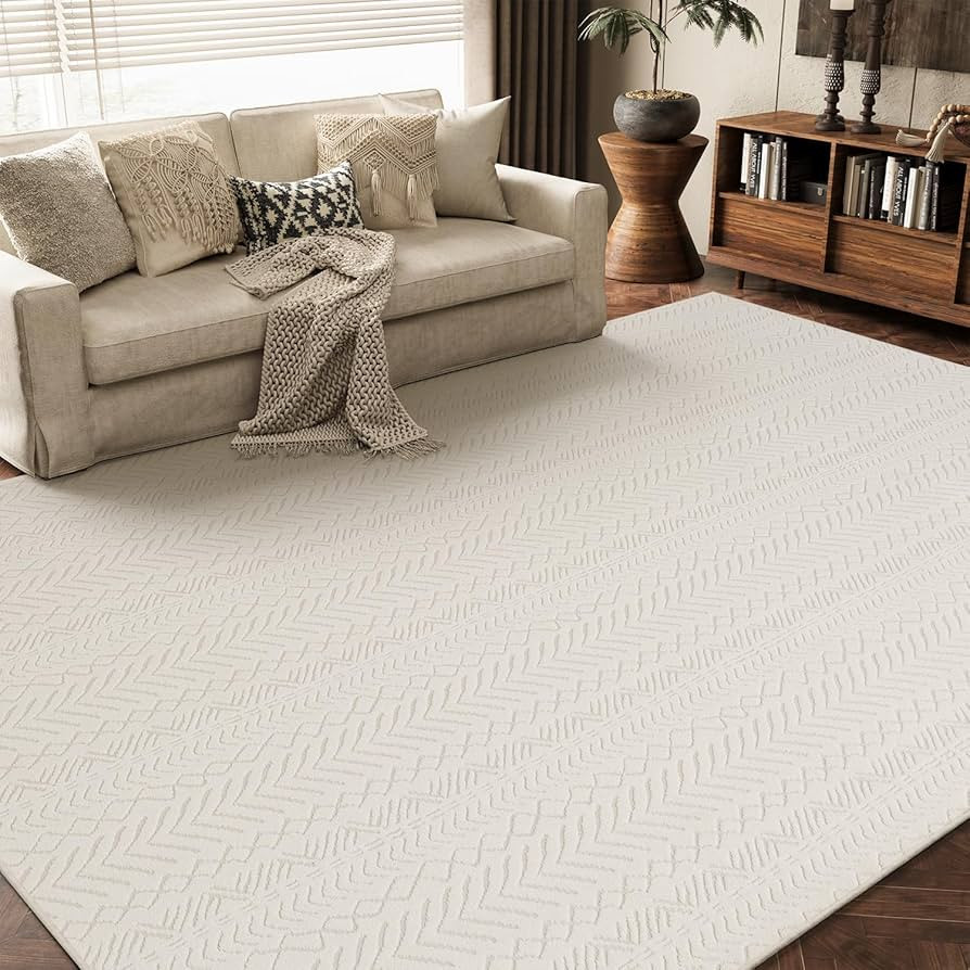 AMOAMI-Washable Area Rugs 5x7-Boho Beige Rugs for Living Room Machine Washable-3D Rugs for Bedroo... | Amazon (US)