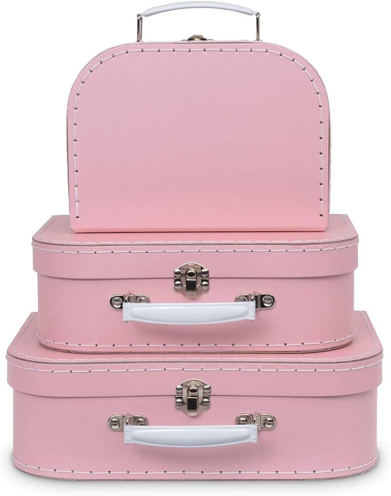 Amazon.com: Jewelkeeper Paperboard Suitcases, Set of 3 – Nesting Storage Gift Boxes for Birthda... | Amazon (US)