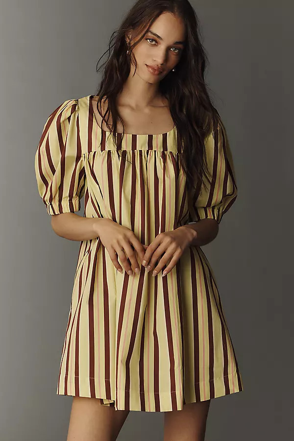Cotton Puff-Sleeve Mini Dress | Anthropologie (US)