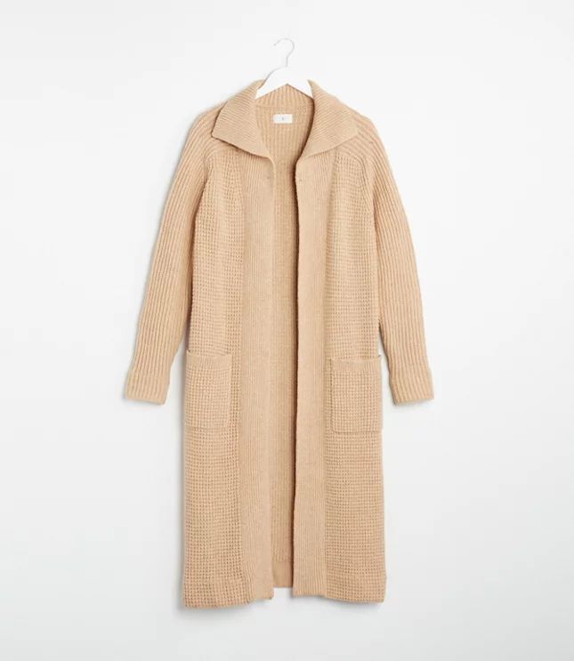 Lou & Grey Shawl Collar Wafflestitch Coatigan | LOFT