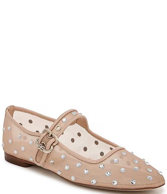 Sam Edelman Michaela Shine Mesh Gem Embellished Mary Jane Flats | Dillard's | Dillard's