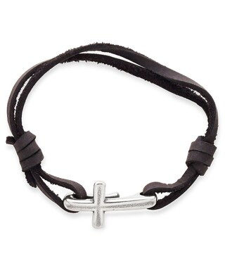 Cross Hook-On Leather Bracelet | Dillard's