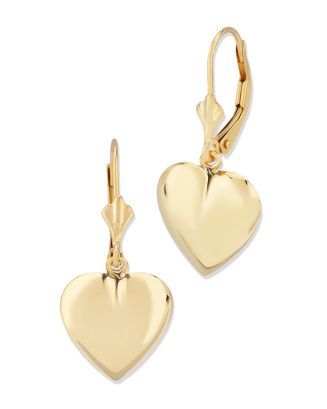 Polished Heart Leverback Drop Earrings in 14K Yellow Gold - 100% Exclusive | Bloomingdale's (US)