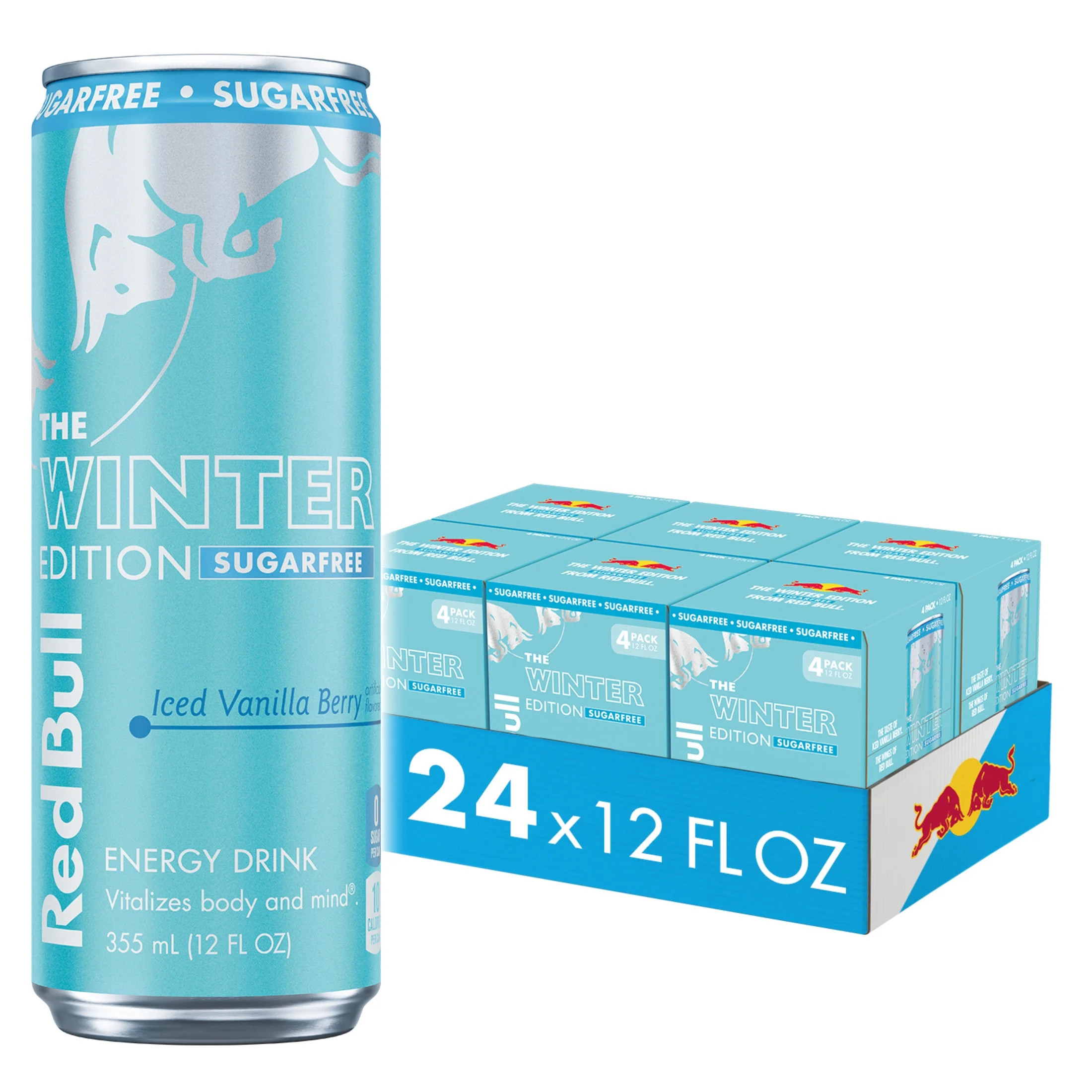 Red Bull Winter Edition Sugar Free Energy Drink, Iced Vanilla Berry, 12 fl.oz. can, 6 x 4 packs, ... | Walmart (US)