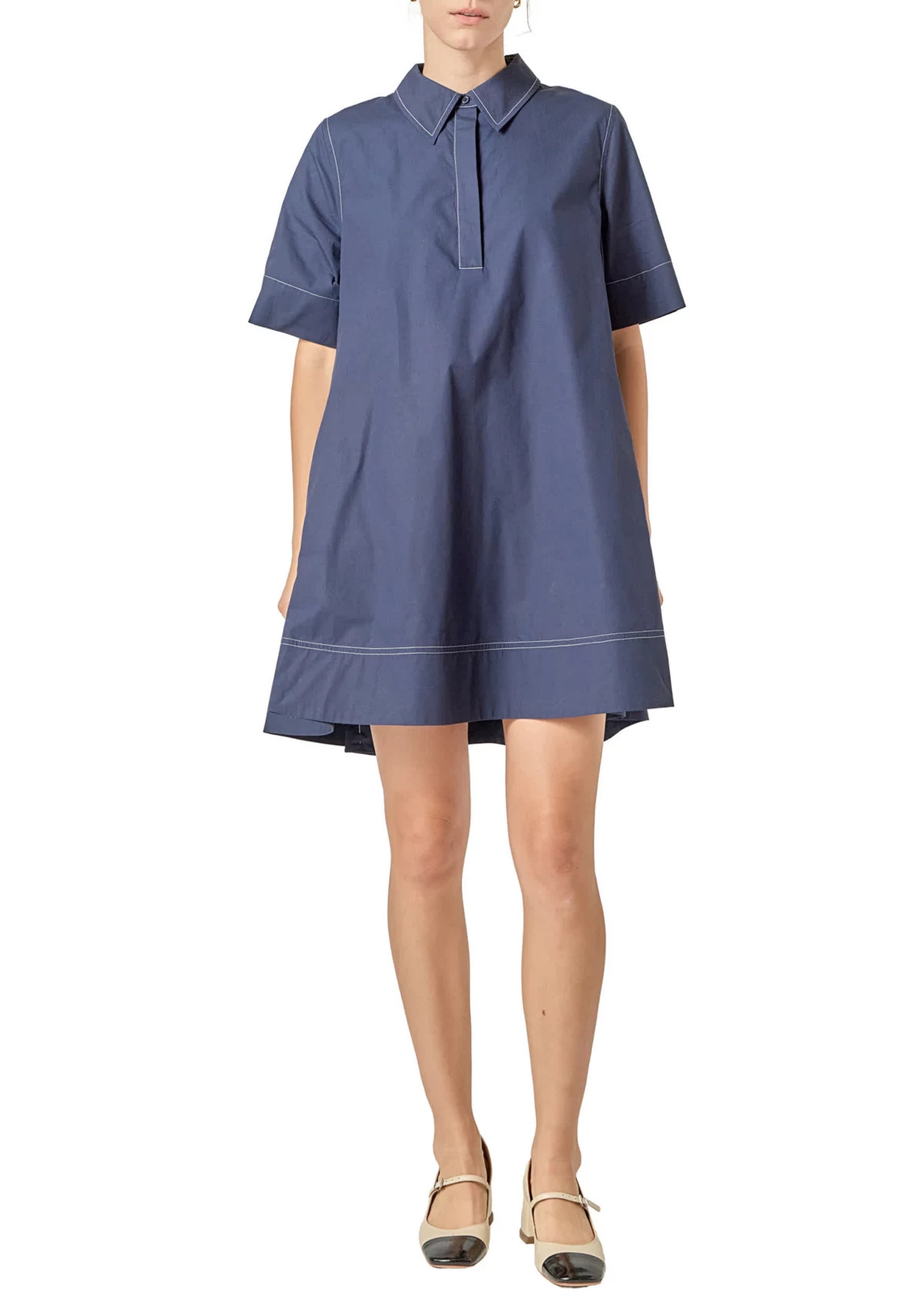 Contrast Stitch Detailed Mini Dress | Belk