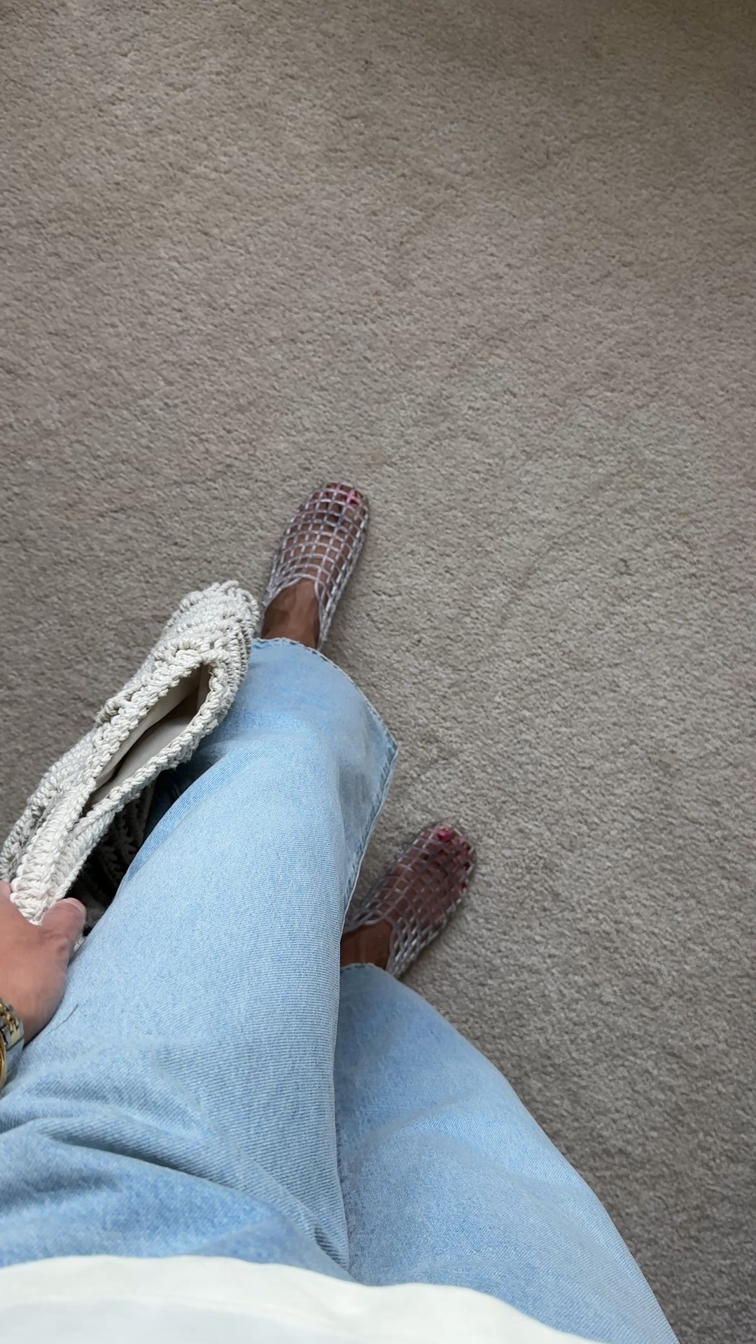 Jelly shoes. Jelly flats. Jelly sandals. 
True to size. I did put them in the garage for a few days to air out before wearing. 
Summer outfit. Summer jeans. I sized up. 



#LTKShoeCrush #LTKFindsUnder50 #LTKOver40