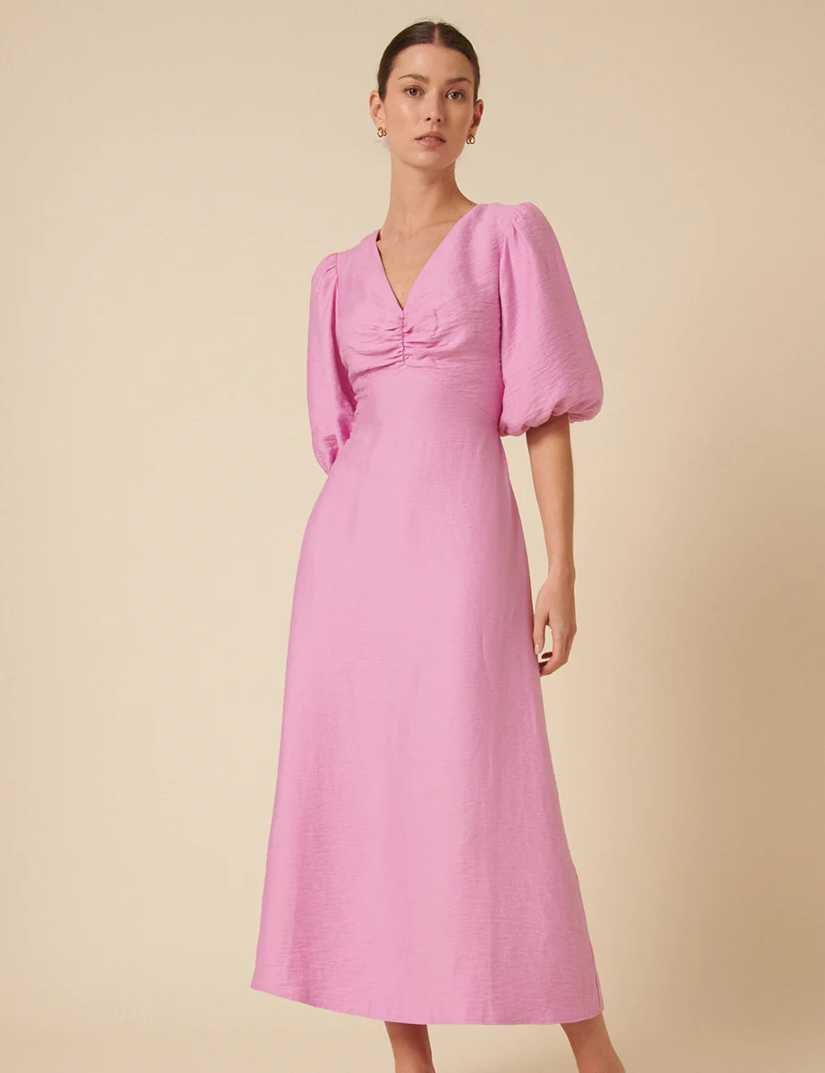 Pink Bow Back Zita Midi Dress | Nobody's Child