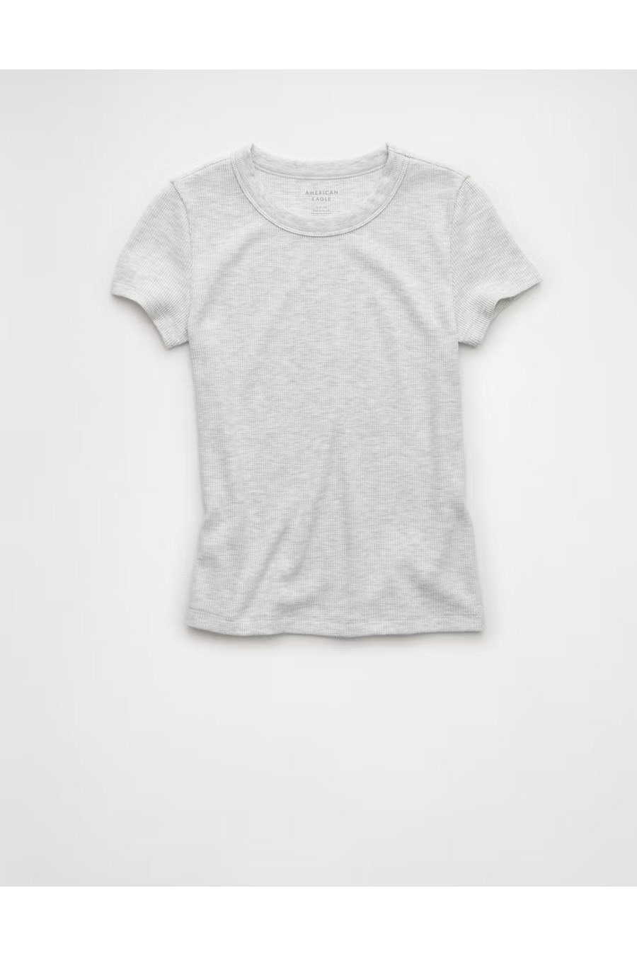 AE Waffle Hey Baby Tee Women's Light Heather Gray XXS | American Eagle Outfitters (US & CA)