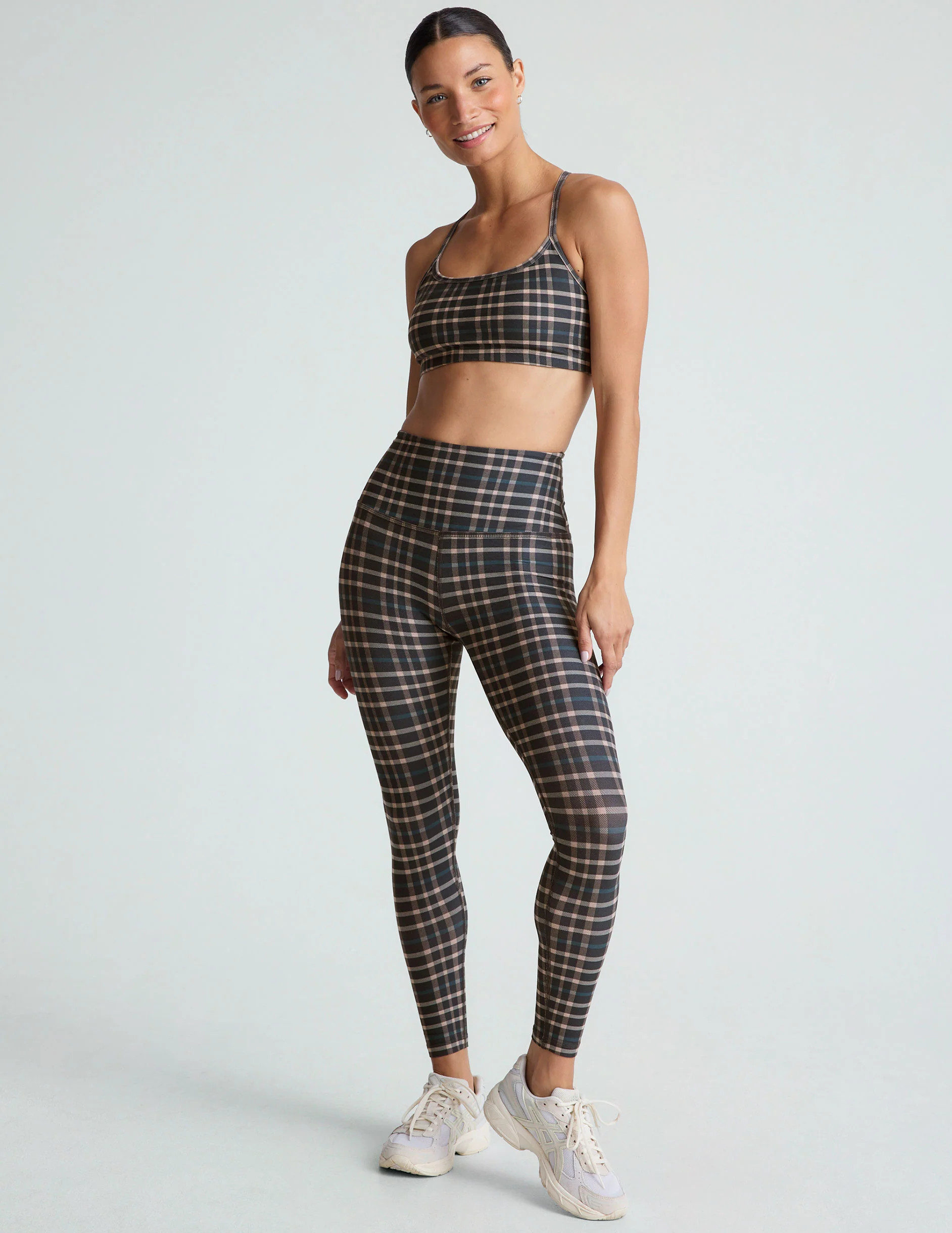 Preppy Plaid SoftMark Slim Racerback Bra | Beyond Yoga | Beyond Yoga