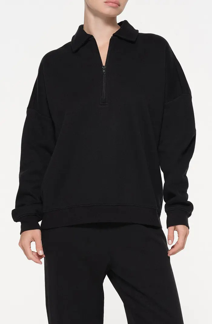 SKIMS Oversize Fleece Half Zip Pullover | Nordstrom | Nordstrom