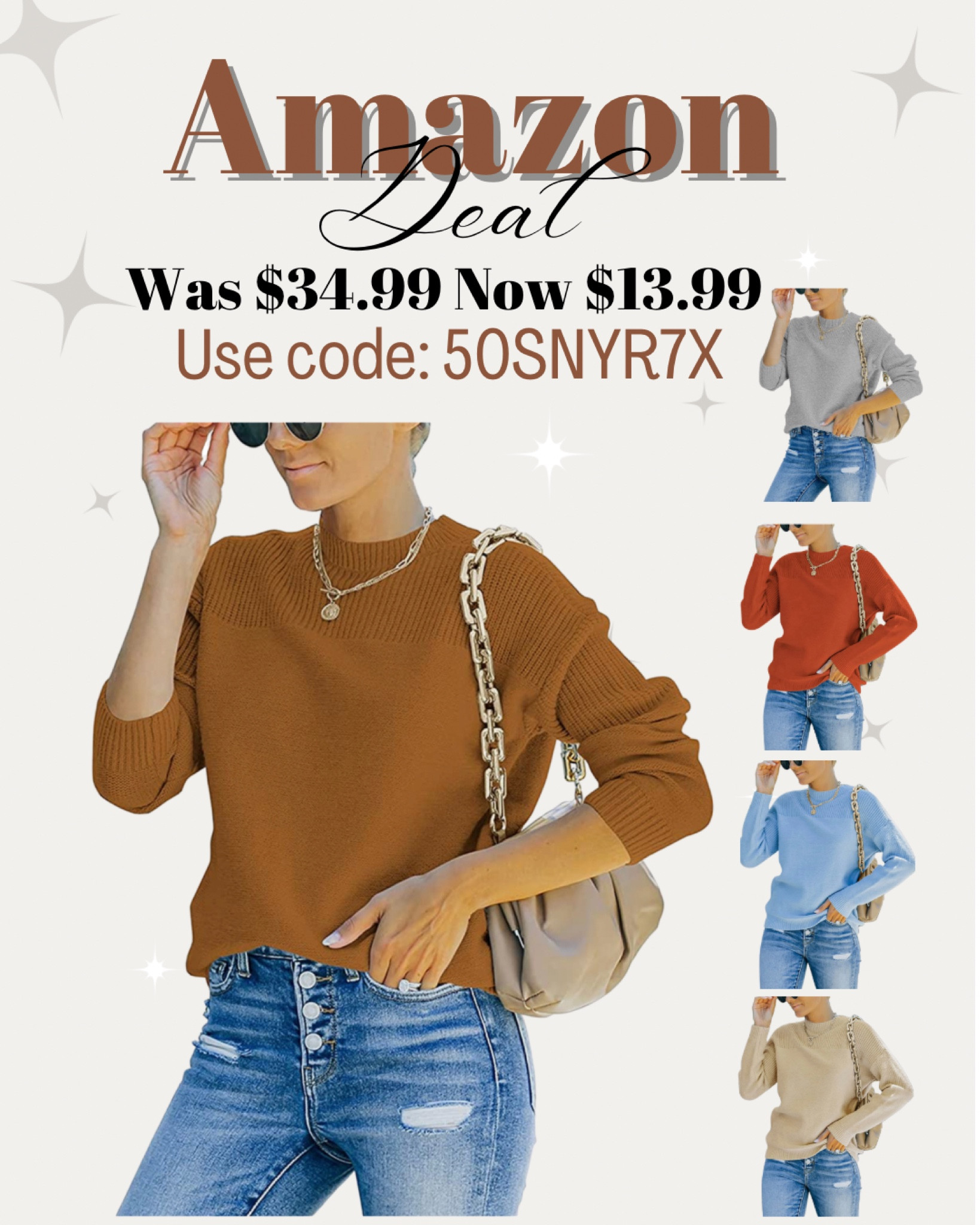 Amazon sweater on deal 
use code: 50SNYR7X and 10% coupon! Hurry these are selling quick!







Midsize fashion, fall outfit ideas

#LTKcurves #LTKsalealert #LTKSeasonal