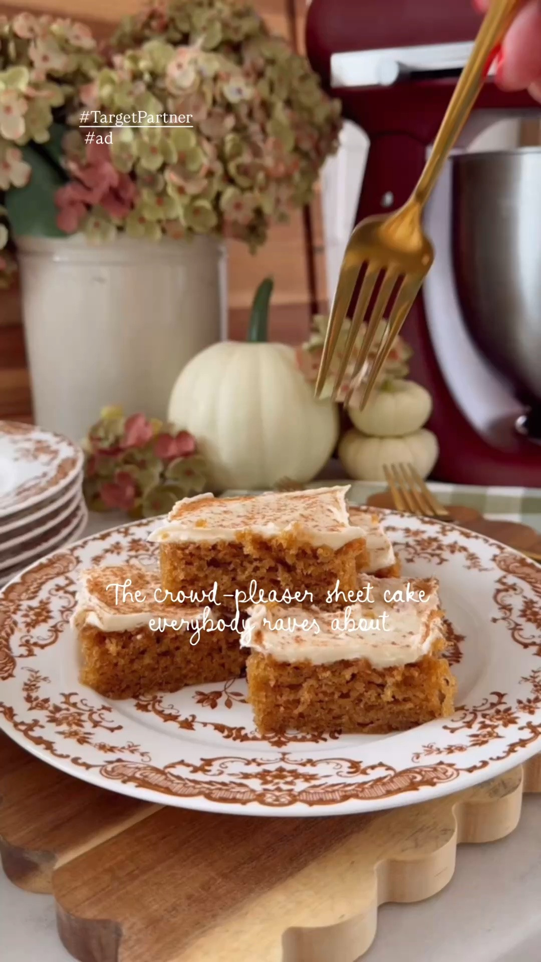 #AD 🎃 STOP scrolling—this is the pumpkin cake you NEED to make this fall.
I’m using my gorgeous new KitchenAid® Artisan Plus Stand Mixer to make this soft, fluffy pumpkin spice cake + the creamiest cream cheese frosting = 🍂🤎
This is the biggest advancement to the KitchenAid® head tilt mixers since 1955!! Some of my top favorite upgrades are the:
•½-Speed “Fold” Setting (amazing for when you need a slow start!)
•Built-In Bowl Light (LOVE!!)
•Double Flex Edge Beater
•Updated 350W Motor
I also love the double flex beater which mixes and scrapes the bowl and sides as you go!
This cake is ridiculously easy, makes a big sheet pan’s worth of desserts, and is basically fall in cake form. Save this one—you’ll want it for every fall gathering! 🍁
✨Shop the new KitchenAid® Artisan Plus Stand Mixer in my LTK shop! @Shop.LTK, #Liketkit liketk.it/https://liketk.it/6oucJ
@Target @KitchenAidusa #TargetPartner #KitchenAidAmbassador

#LTKSaleAlert #LTKHome #LTKSeasonal