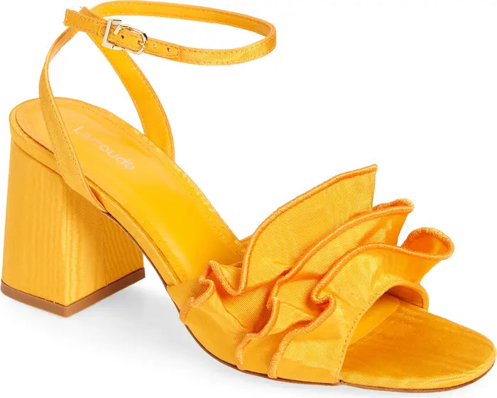 Larroudé Selena Ruffle Ankle Strap Sandal (Women) | Nordstrom | Nordstrom