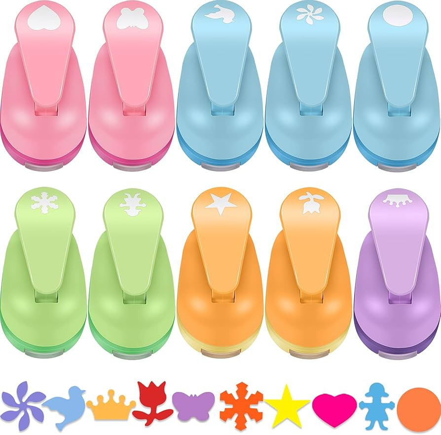 10 Pieces Craft Hole Punch Mini Craft Paper Punch Single Crafting Scrapbook Punch Shape Hole Punc... | Amazon (US)