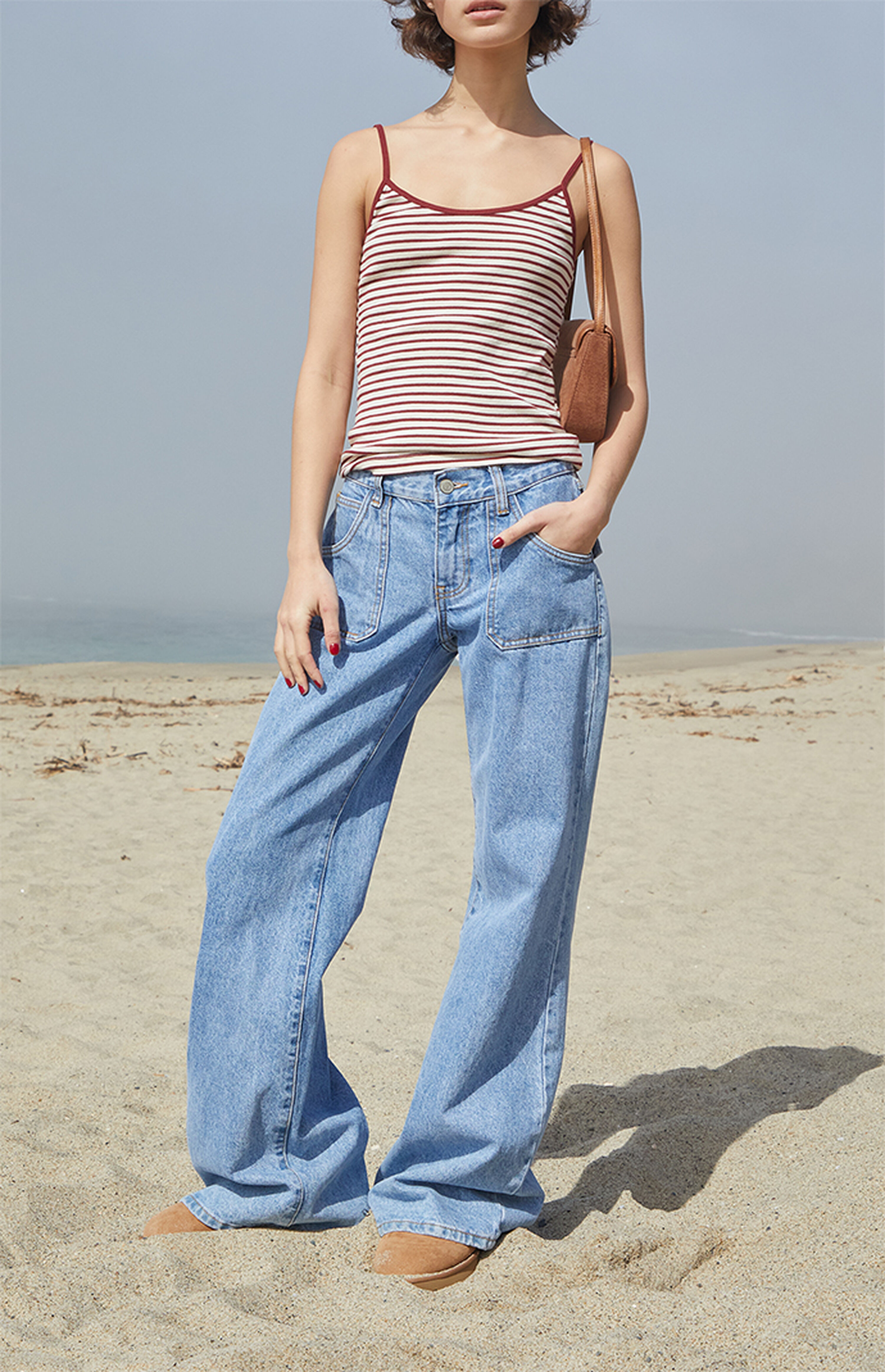 John Galt White & Burgundy Striped Skylar Tank Top | PacSun