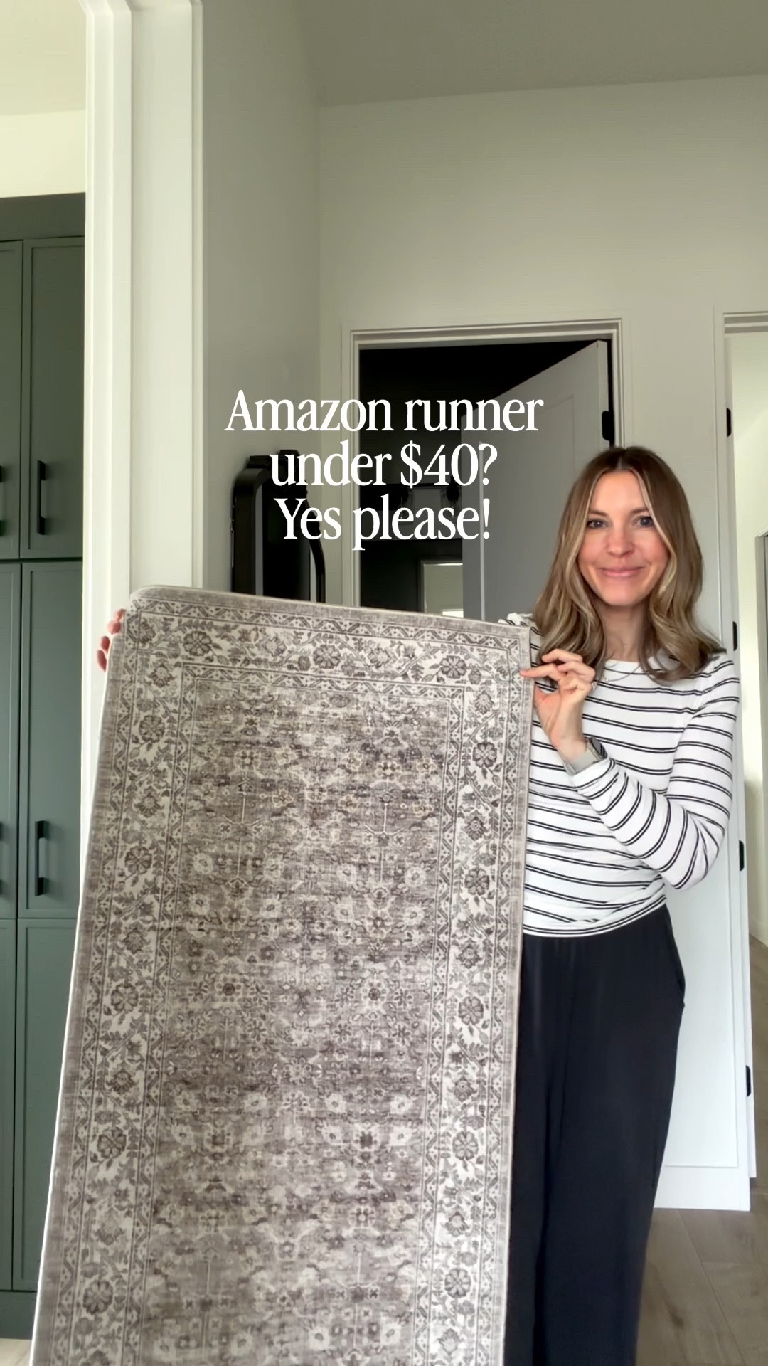 I have been on the hunt for a runner for our laundry room and I stumbled upon this soft runner on Amazon. I knew the color would be perfect with our green cabinets and dark colored washer and dryer. 

This is the brown gray cream color, but there are multiple colors and patterns to select from. We have a 2‘ x 6‘ in our laundry, but there are other sizes and lengths available (up to 10’ runner is still under $40!). The rug is super soft and features a grippy back so no slipping and sliding!

#amazon #amazonrug #runner #affordablehome 

#LTKHome #LTKSaleAlert