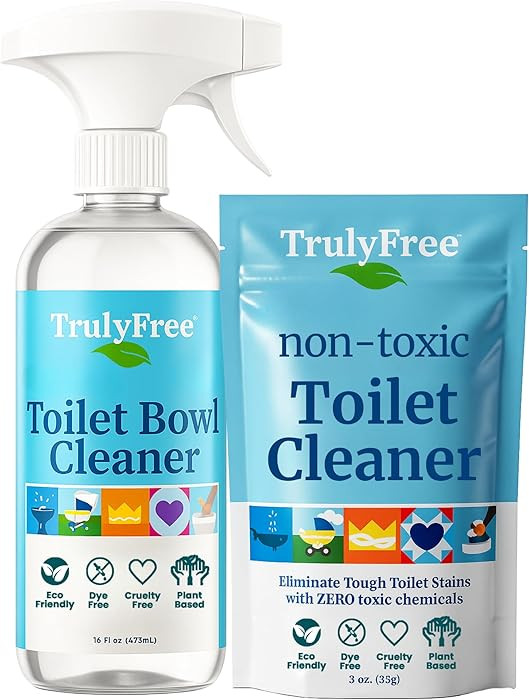 Truly Free Toilet Bowl Cleaner - Heavy-Duty Stain Remover - Septic Safe, Plant-Based Formula - Fr... | Amazon (US)