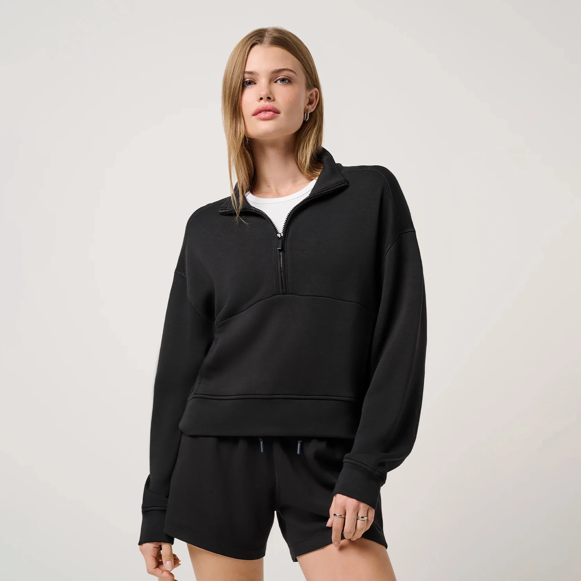 TravisMathew Women's Skyloft Soft ½ Zip 2.0, Medium, Black | DICK'S Sporting Goods