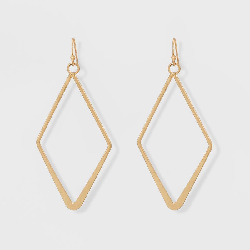 Open Work Diamond Shape Drop Earrings - Universal Thread™ Gold | Target