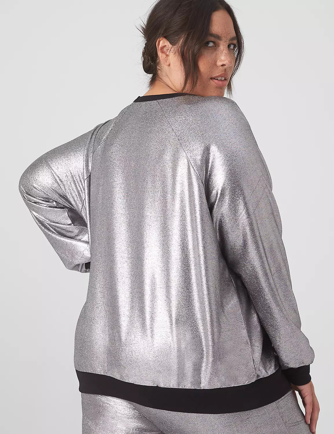 LIVI Crew-Neck Shine Sweatshirt | LaneBryant | Lane Bryant (US)
