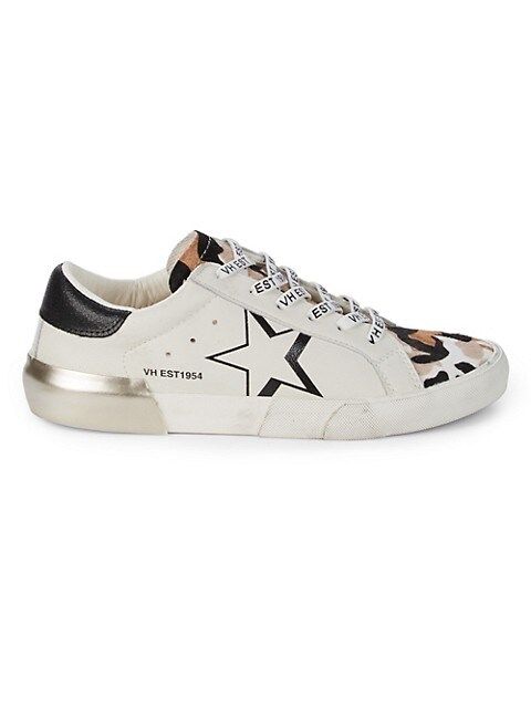 Calf Hair-Trim Leather Sneakers | Saks Fifth Avenue OFF 5TH