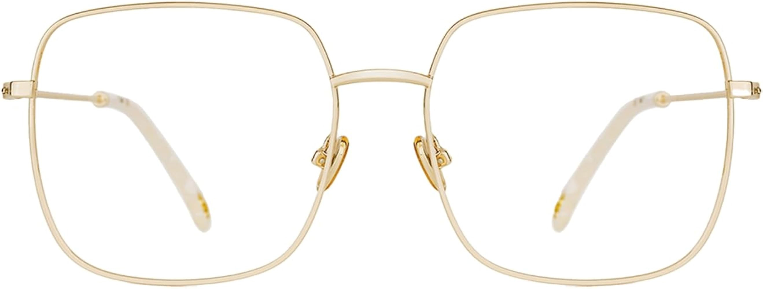 TIJN Trendy Square Clear Glasses for Women Men Non-Prescription Eyeglasses,Lightweight Metal Fram... | Amazon (US)