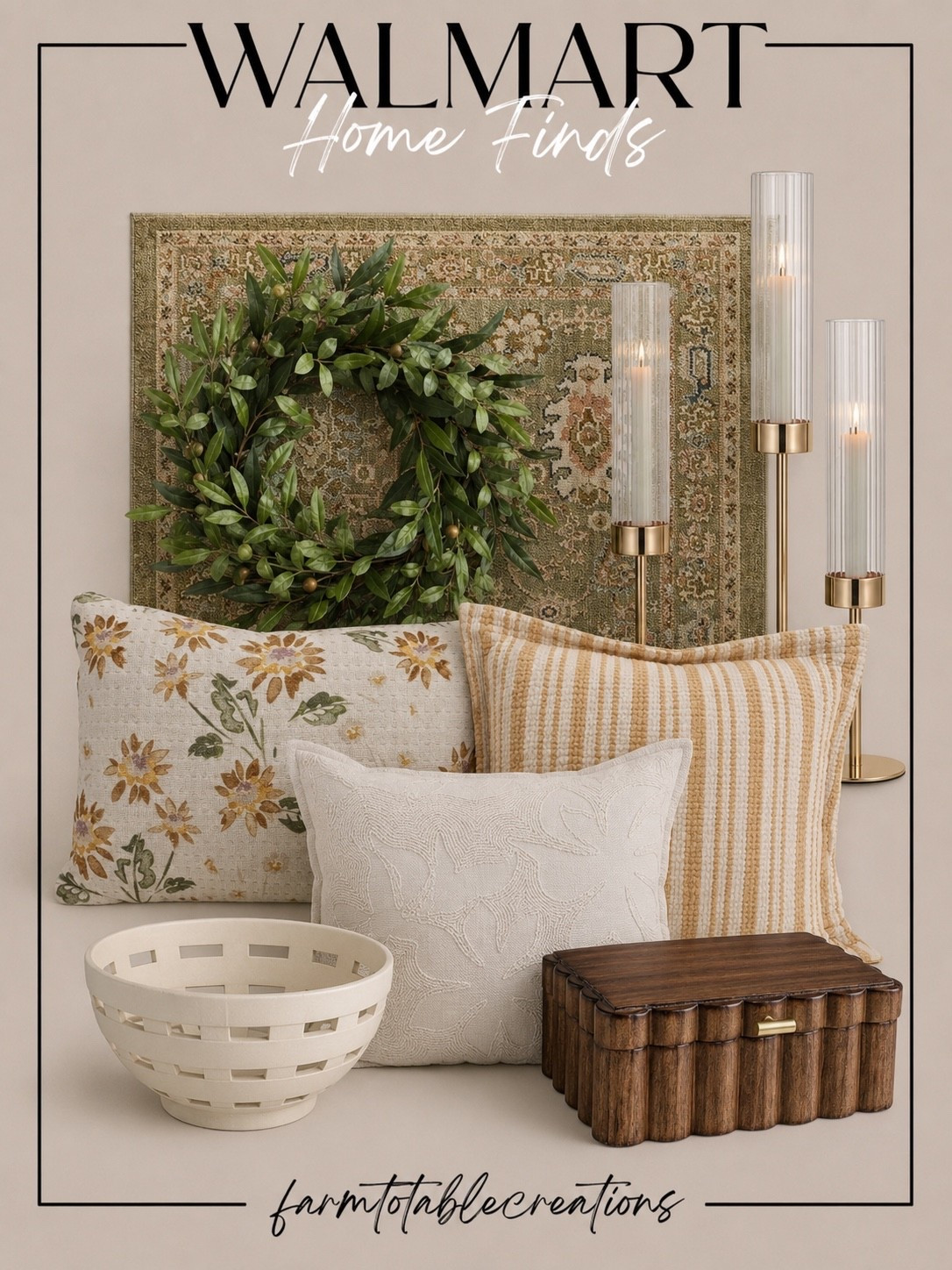 Walmart Home Finds 🤍🌿

Refresh your home for less with these beautiful Walmart finds! From cozy textured pillows and a vintage-inspired rug to elegant candle holders, timeless greenery, and warm wood accents, these affordable pieces make it easy to create a designer look without the designer price tag.

Follow @farmtotablecreations on Instagram for more budget-friendly home finds, cozy décor inspiration, and the best Walmart deals.

#LTKHome #WalmartHome #WalmartFinds #HomeDecor #BudgetDecor #NeutralHome #CozyHome #DesignerInspired #HomeStyling #AffordableHomeDecor #InteriorInspiration #FarmhouseStyle #FarmToTableCreations

#LTKSaleAlert #LTKHome