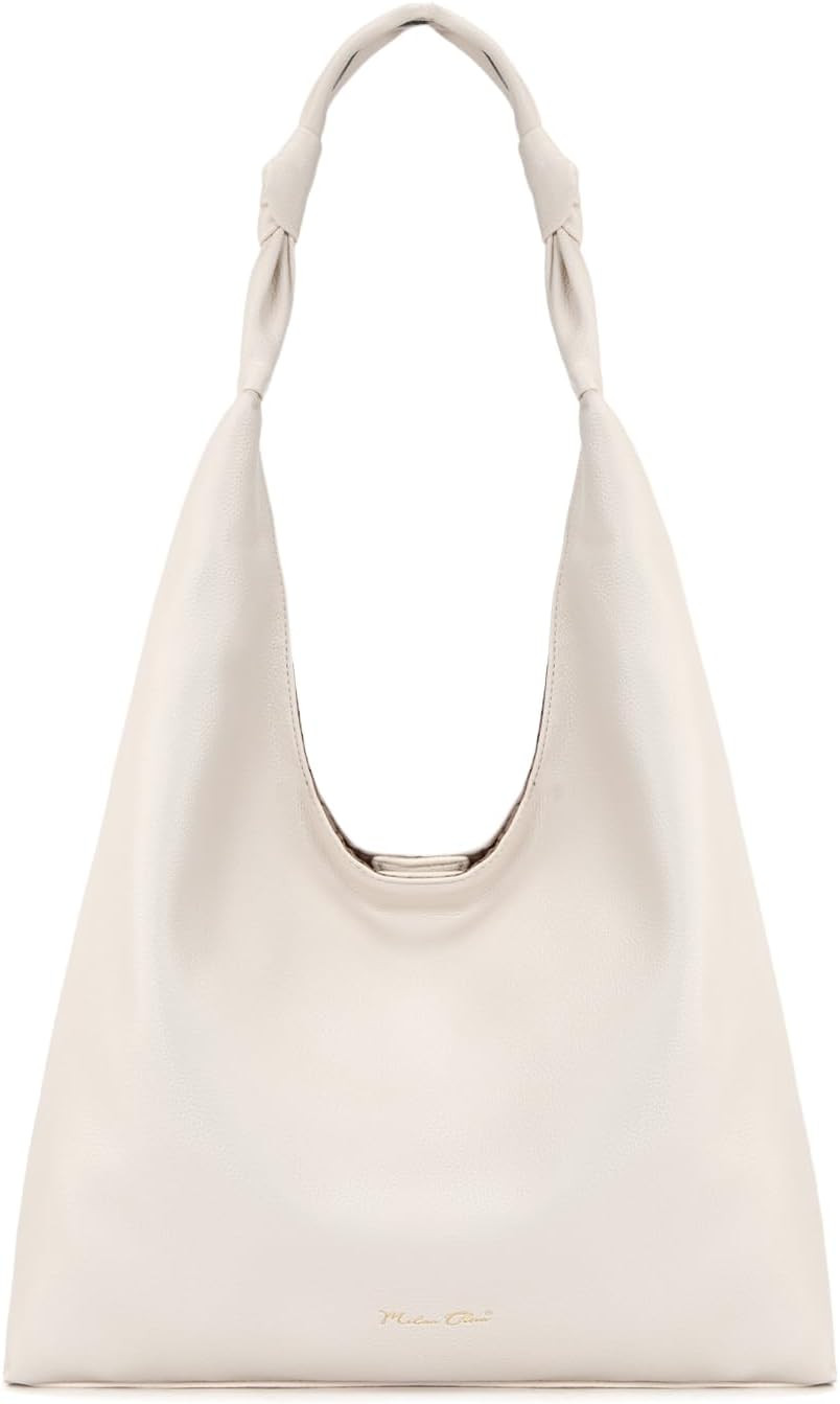 Milan Chiva Hobo Bag for Women, Soft Vegan Leather Shoulder Bag, Lightweight Slouchy Handbag | Amazon (US)