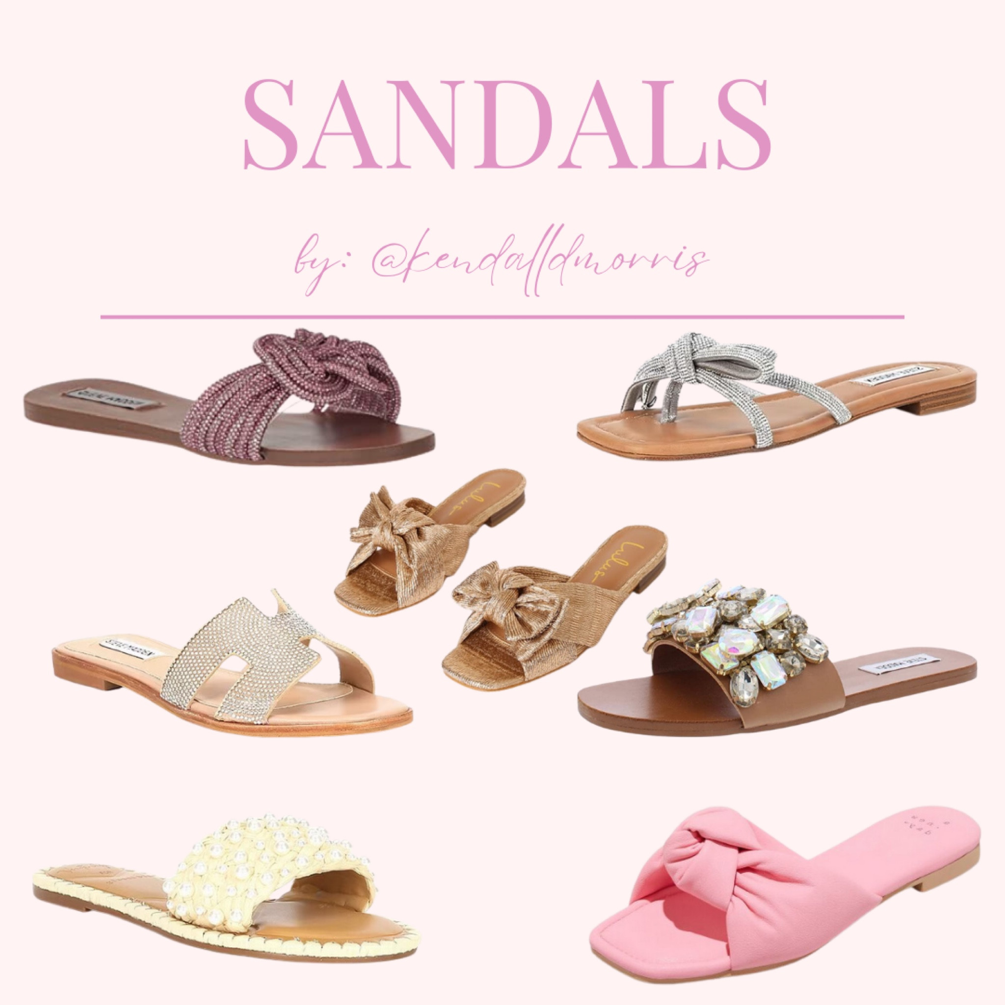 Love these options for spring and summer sandals! 

Sandals. Slides. Bows. Rhinestones. Pearls. Summer shoes. 

#LTKshoecrush #LTKSeasonal #LTKstyletip