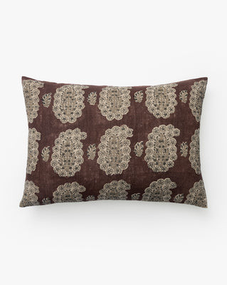Ginny Block Print Linen Pillow Cover Brown | McGee & Co. (US)