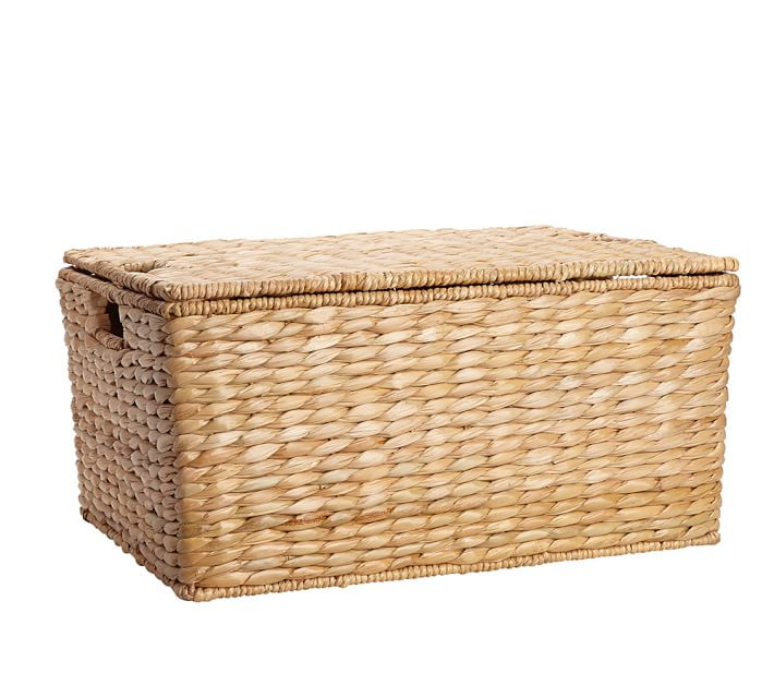 Seagrass Lidded Basket, Large - Savannah | Pottery Barn (US)