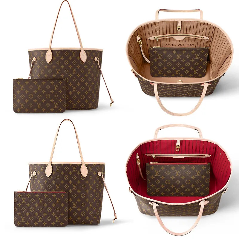 Louis Vuitton Leather Handbag Dupe L V Classic Neverfull Bag MM Womens Shoulder Bag Designer Luxu... | DHGate