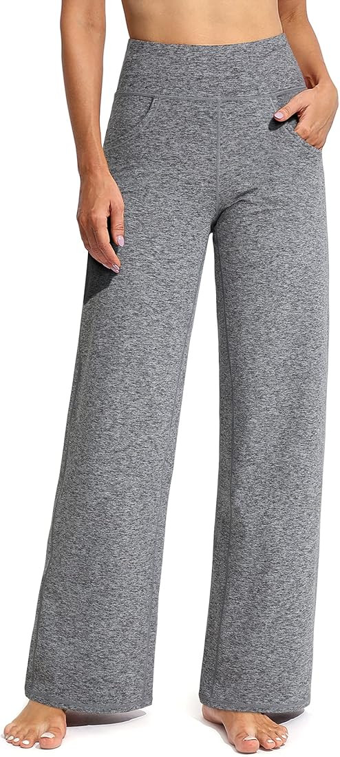 Promover Wide Leg Pants for Women 28"/30"/32" Yoga Pants with Pockets Petite/Regular/Tall High Wa... | Amazon (US)