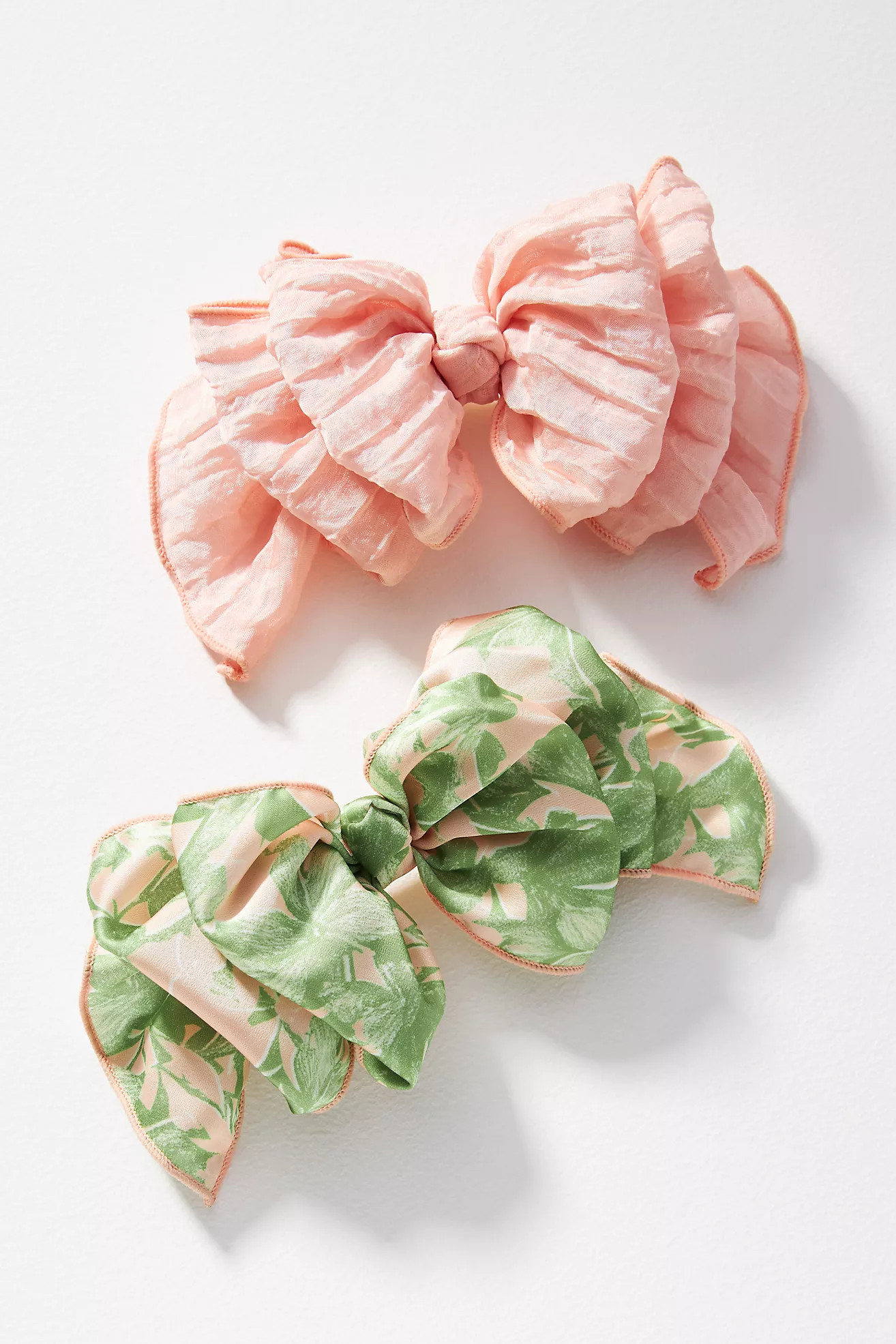 Femme Spring Ruffle Hair Bows, Set of 2 | Anthropologie (US)