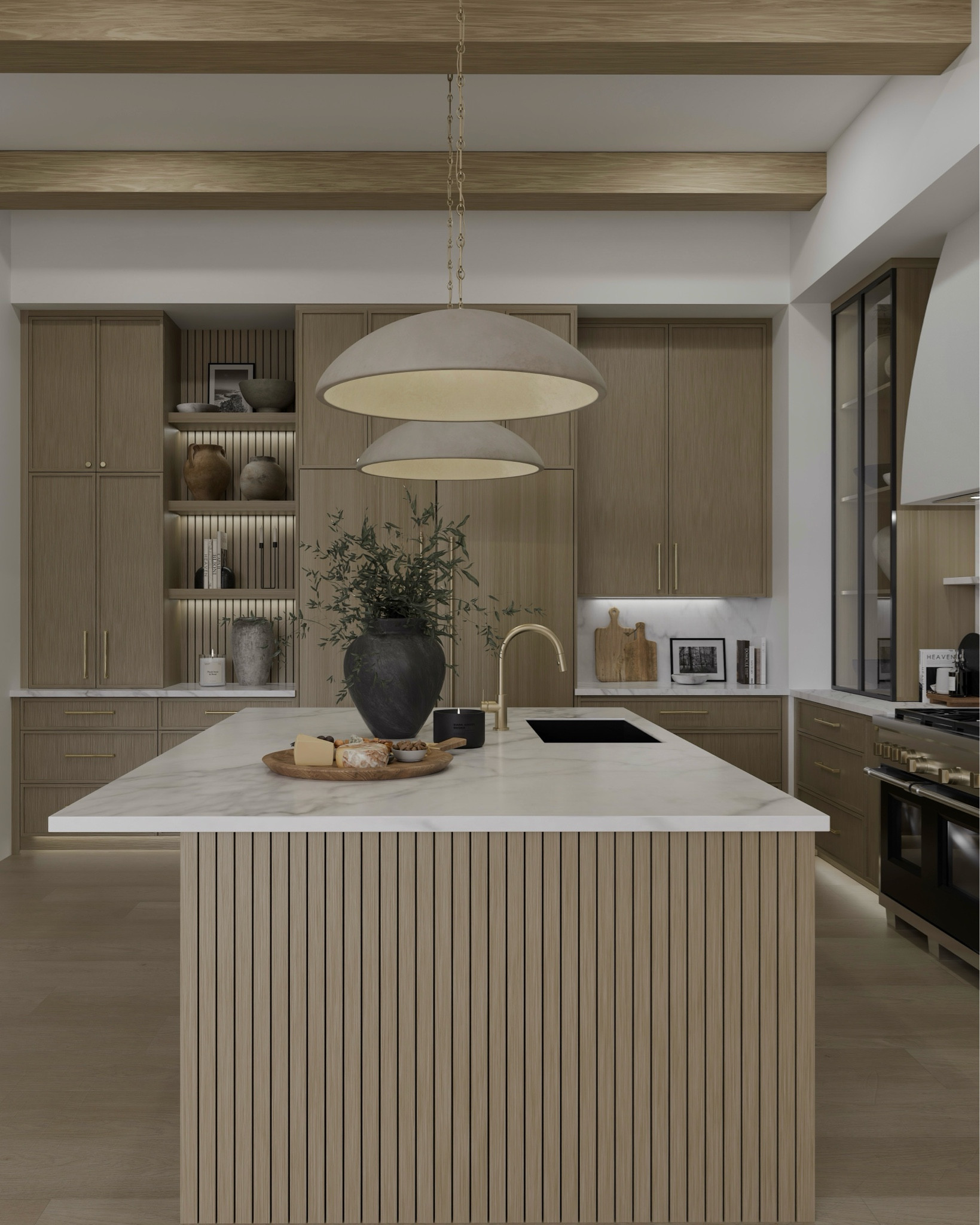 This custom white oak kitchen was a dream to design- our clients wanted a modern, organic kitchen that would also be timeless. 🤎