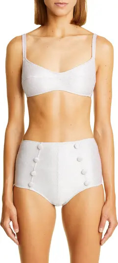 Lisa Marie Fernandez Balconette High Waist Two-Piece Swimsuit | Nordstrom | Nordstrom