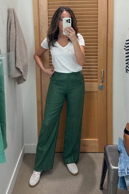 Tried these linen pants in store but needed bigger sizes (don’t like how tight they looks on hips/butt. Wearing 2 here, needed size 4). These comes in several colors.  



#LTKStyleTip #LTKWorkwear #LTKSeasonal