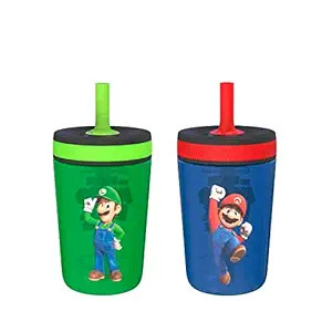 Zak Designs The Super Mario Bros. Movie Kelso Toddler Cups For Travel or At Home, 15oz 2-Pack Dur... | Amazon (US)