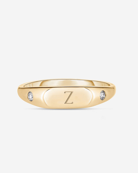 Duo Diamond Signet Ring | Ring Concierge
