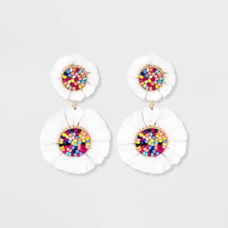 SUGARFIX by BaubleBar Stacked Fringe Drop Earrings - White | Target
