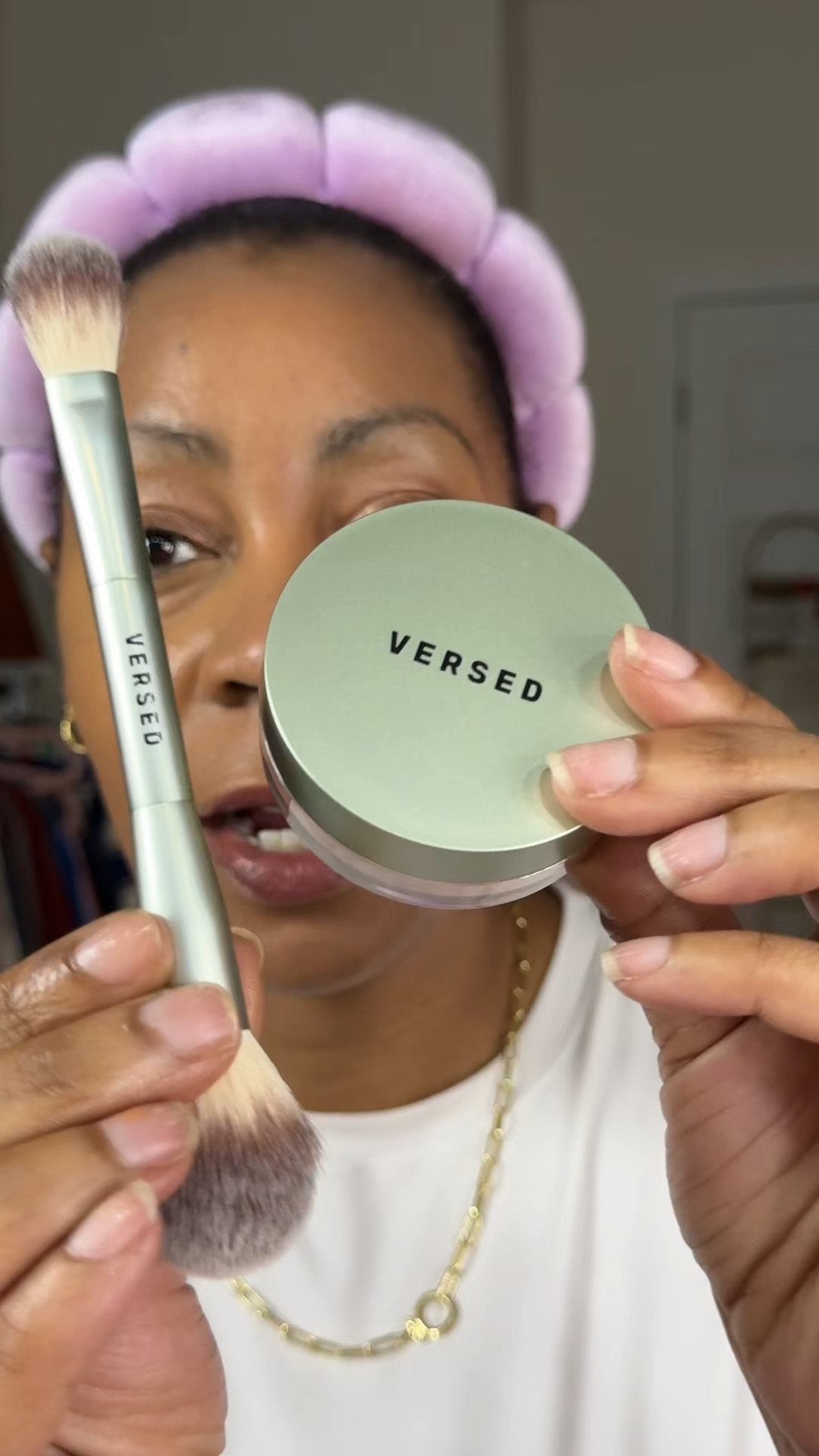 Versed new brightening setting powder! I’m wearing shade 3  

#LTKBeauty #LTKOver40 #LTKgrwm