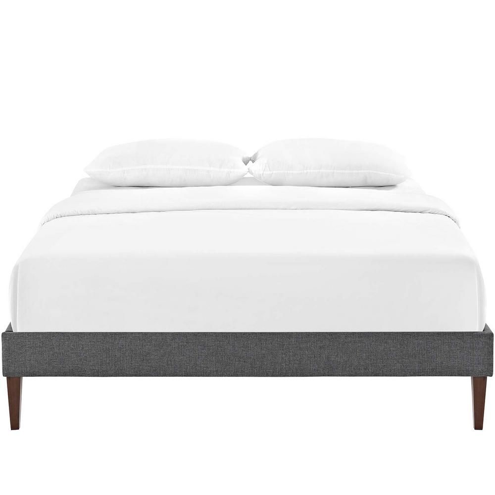 MODWAY Tessie Gray Full Bed Frame with Squared Tapered Legs-MOD-5897-GRY - The Home Depot | The Home Depot